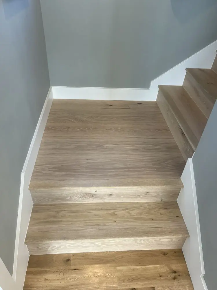 After: Staircase rebuild with custom stairnose